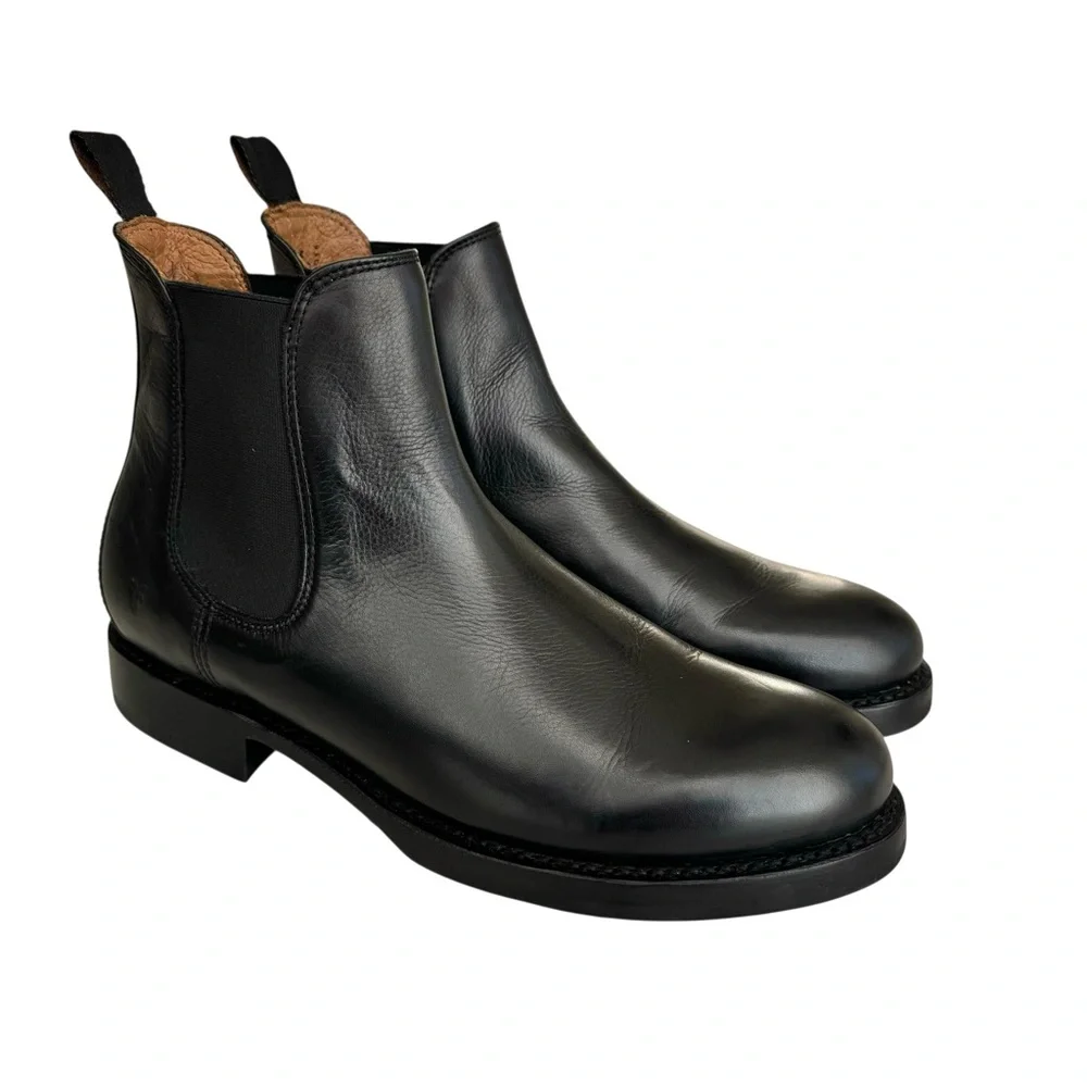 FRYE Dylan Chelsea Boots Black Leather Mens